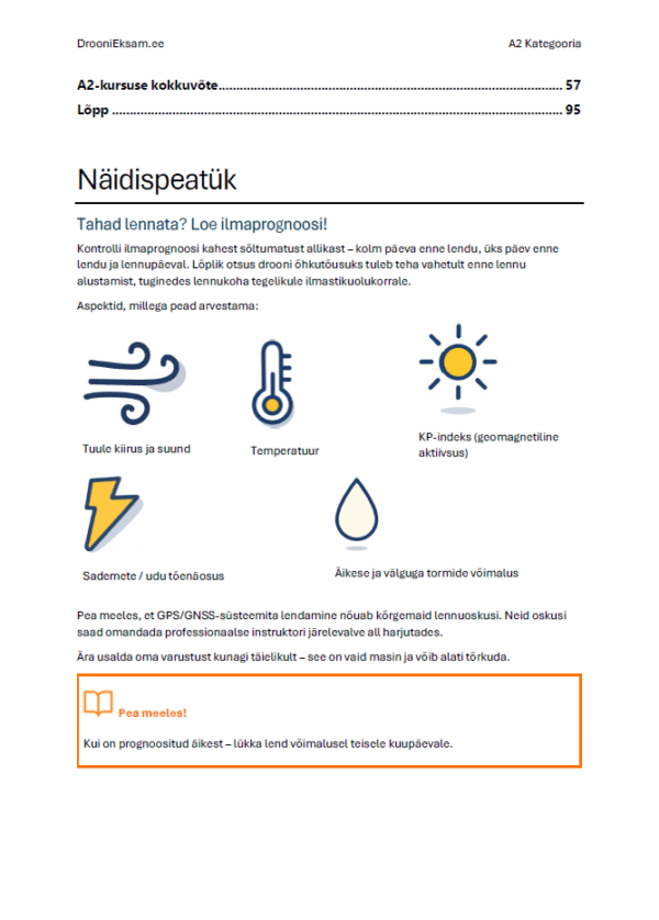 Drooni A2 Eksam - Ametlikud Küsimused & Kõik Vastused + Täielik Õppematerjal (ECAA, Eesti) - Image 5