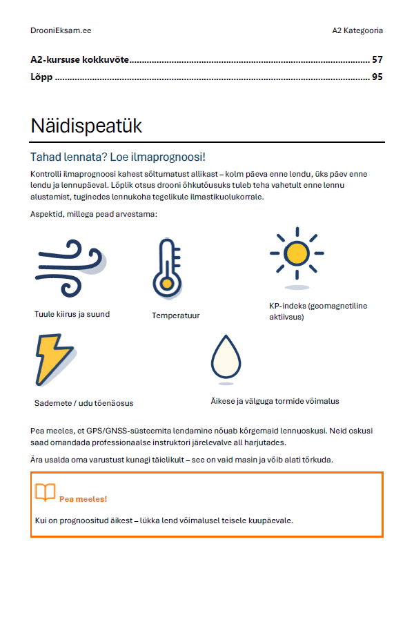 Drooni A2 Eksam - Ametlikud Küsimused & Kõik Vastused + Täielik Õppematerjal (ECAA, Eesti) - Image 5