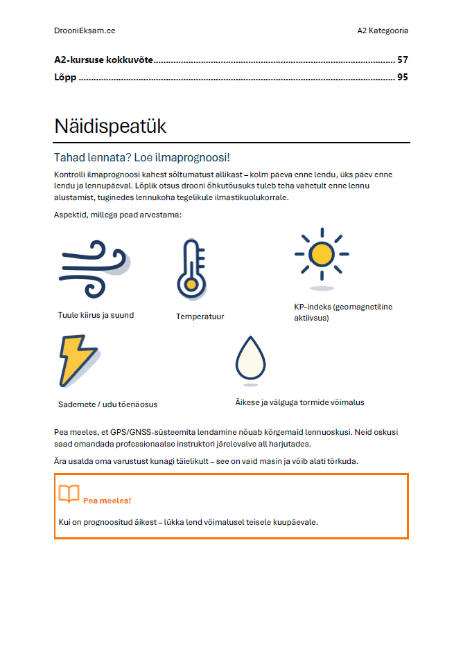 Drooni A2 Eksam - Ametlikud Küsimused & Kõik Vastused + Täielik Õppematerjal (ECAA, Eesti) - Image 5