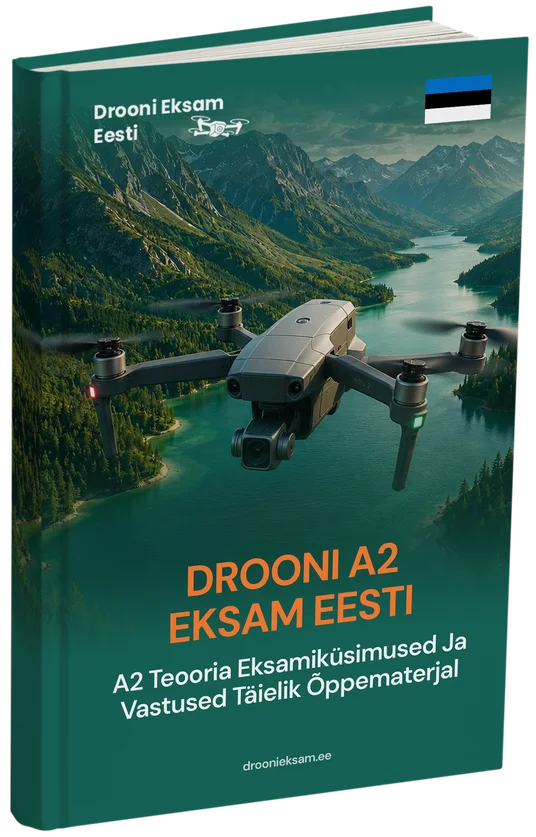 Drooni A2 eksam Eestis – Põhjalik teooria, täielikud õppematerjalid ja 500+ eksamilaadset küsimust koos vastustega